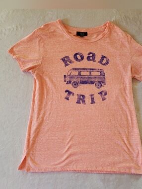 Road Trip VW Bus Graphic Women's T Shirt Short Sleeve Medium